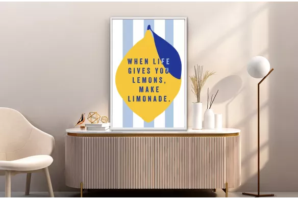 Tableau cuisine Citrons - Good Lemonade painting_white_frame_vertical
