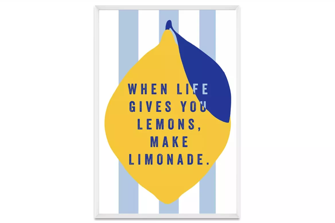 Tableau cuisine Citrons - Good Lemonade painting_white_frame_vertical
