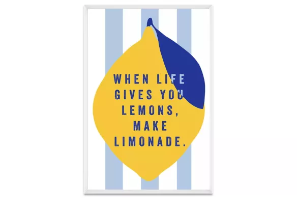 Tableau cuisine Citrons - Good Lemonade cadre-blanc-portrait