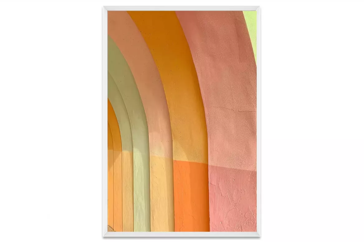 Tableau Art Abstrait tendance  - Arcs Colorés painting_white_frame_vertical