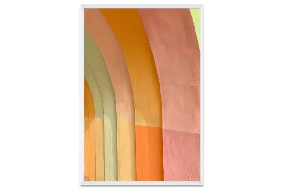 Tableau Art Abstrait tendance  - Arcs Colorés cadre-blanc-portrait