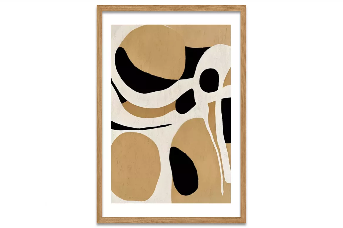 Tableau Abstrait marron - Océan Linéaire painting_wood_frame_vertical