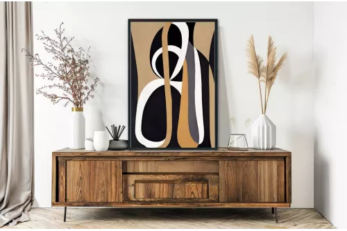 Toile Abstraite - Lignes du Temps painting_black_frame_vertical