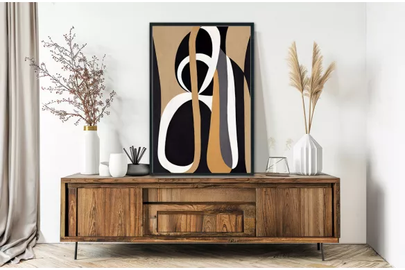 Toile Abstraite - Lignes du Temps painting_black_frame_vertical