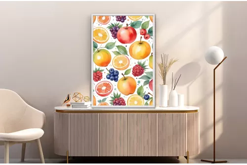 Toile coloré - Sage Gourmandise painting_white_frame_vertical