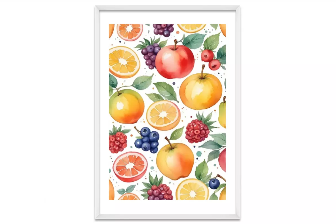 Toile coloré - Sage Gourmandise painting_white_frame_vertical