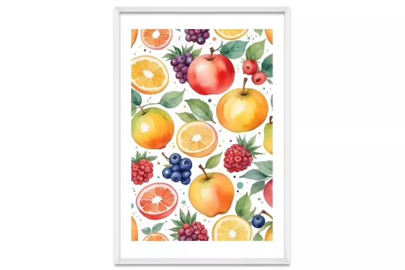Toile coloré - Sage Gourmandise cadre-blanc-portrait-avec-bordure
