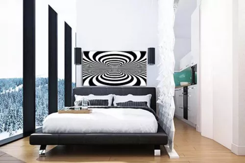 Toile moderne distorsion noir