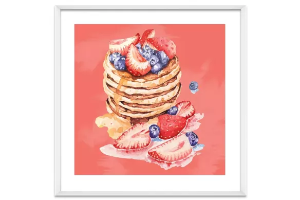 Tableau Cuisine Brunch Sucré cadre-blanc-carre-avec-bordure