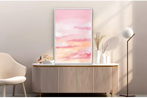 cadre déco Glowing Shoreline painting_white_frame_vertical