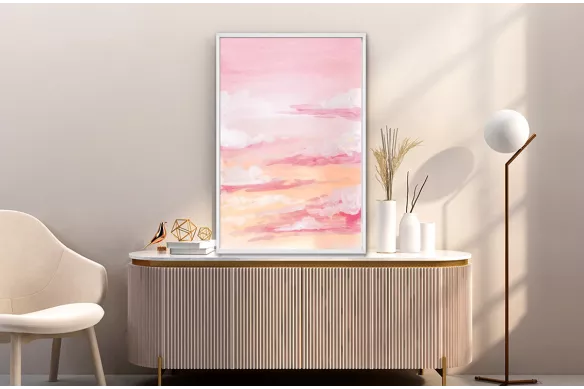 cadre déco Glowing Shoreline painting_white_frame_vertical