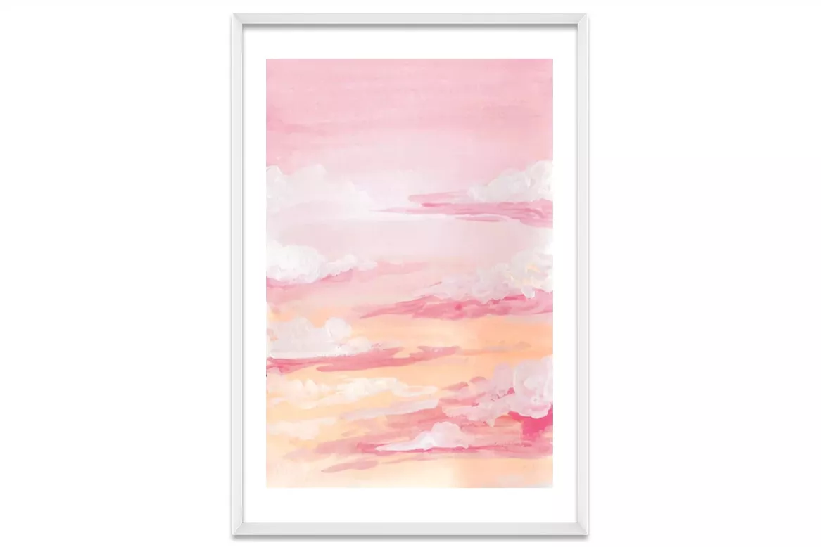 cadre déco Glowing Shoreline painting_white_frame_vertical