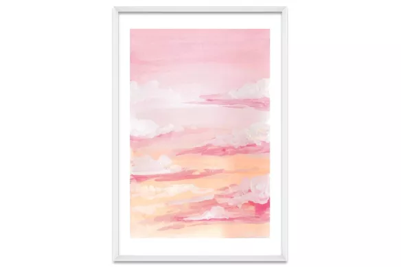 cadre déco Glowing Shoreline cadre-blanc-portrait-avec-bordure