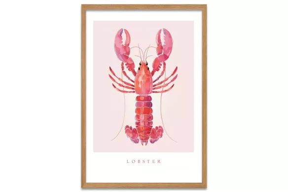 Tableaux déco cuisine Lobster cadre-chene-portrait-avec-bordure