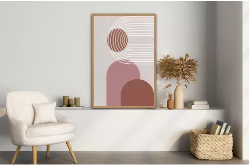 Tableau Abstraite Scandinave Blushing painting_wood_frame_vertical