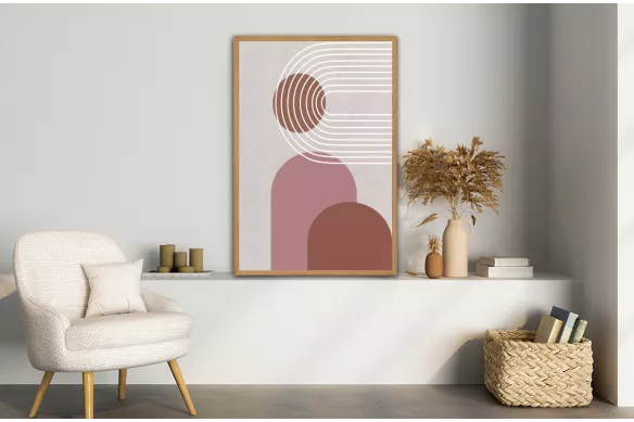 Tableau Abstraite Scandinave Blushing painting_wood_frame_vertical