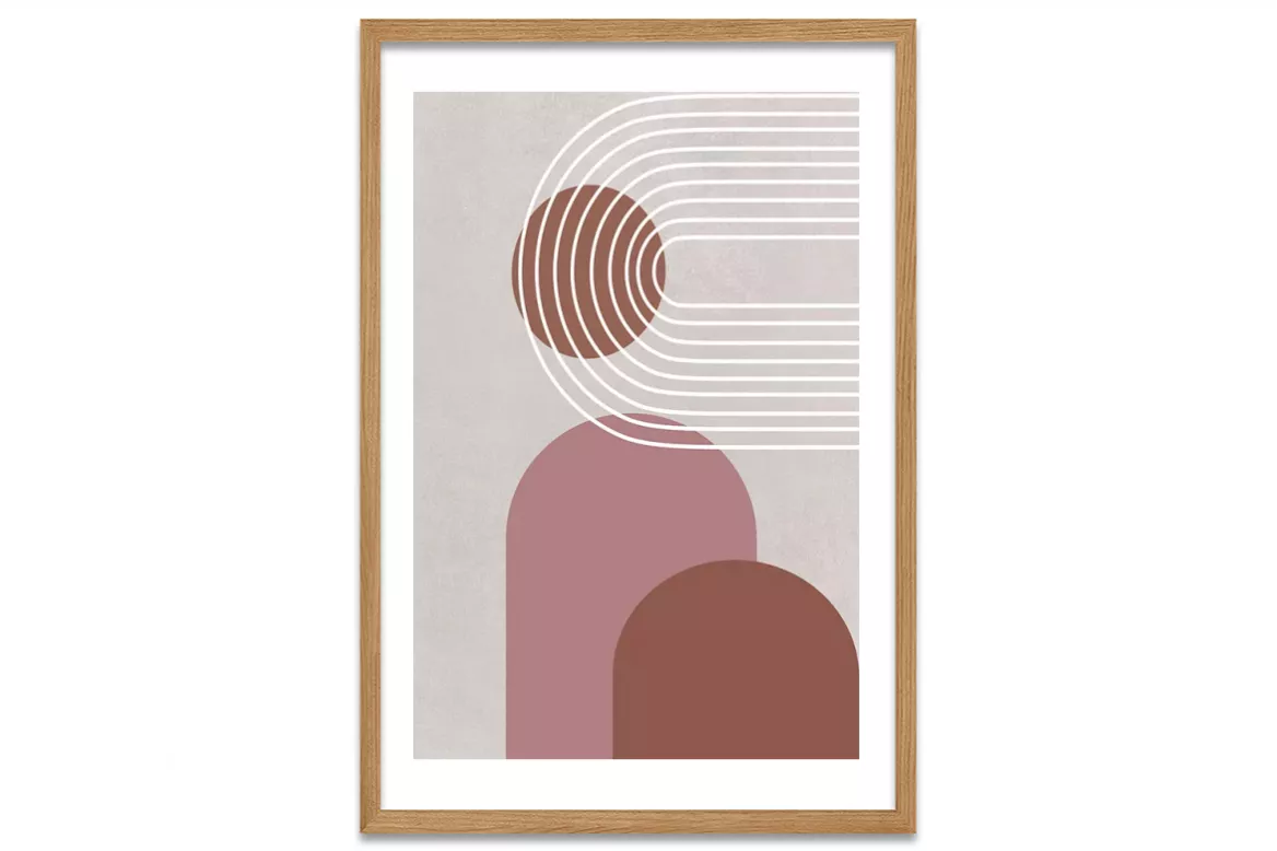 Tableau Abstraite Scandinave Blushing painting_wood_frame_vertical