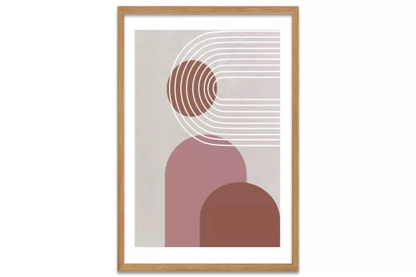 Tableau Abstraite Scandinave Blushing cadre-chene-portrait-avec-bordure