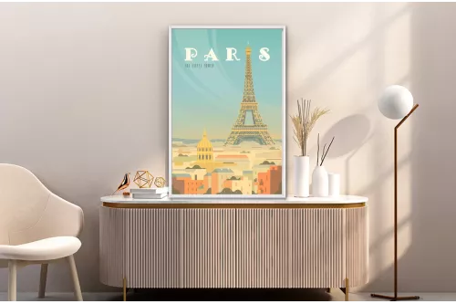 Affiche Paris en Perspective painting_white_frame_vertical