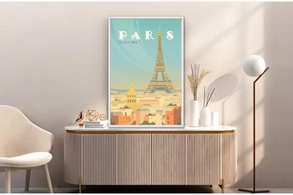 Affiche Paris en Perspective painting_white_frame_vertical