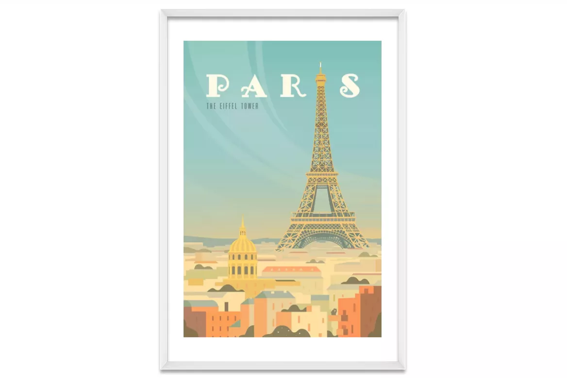 Affiche Paris en Perspective painting_white_frame_vertical