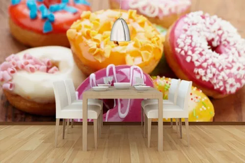 Papier peint photo donuts sucrés