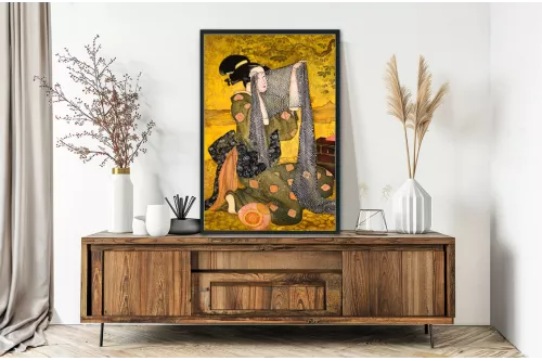 tableau-japonais-etoffe-japonaise painting_black_frame_vertical