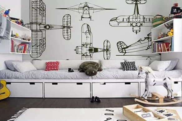 Papier peint décoration Avions 