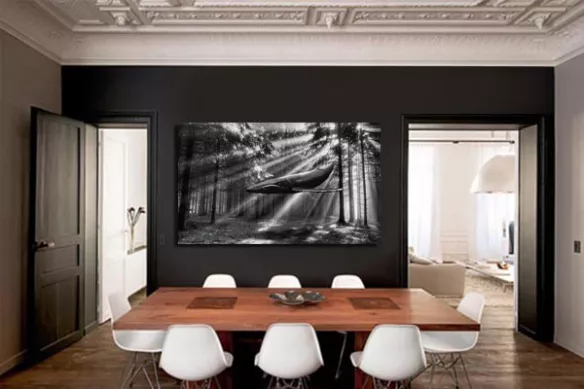 Tableau noir et blanc Baleine