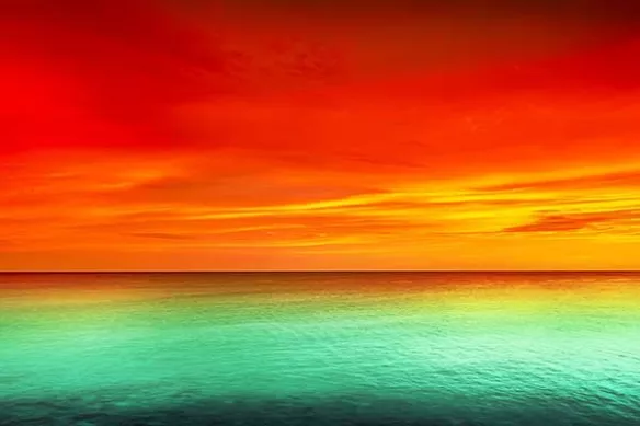 Couché de Soleil eau turquoise