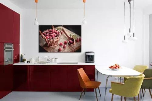 Tableau décoration murale framboise