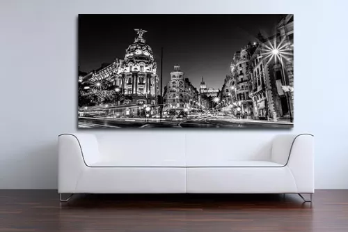 Tableau ville Shopping Street Madrid