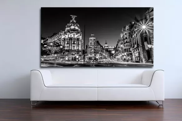 Tableau ville Shopping Street Madrid