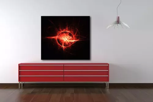 Tableau abstrait Eruption Solaire