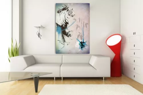Tableau deco Tigre bleu