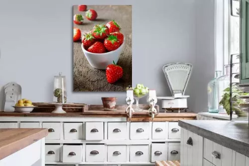 Tableau cuisine coupelle de fraises