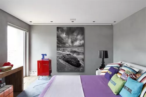 Tableau noir et blanc Orage