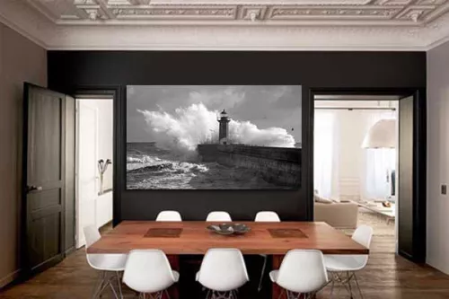 Tableau photo noir et blanc Phare Marin