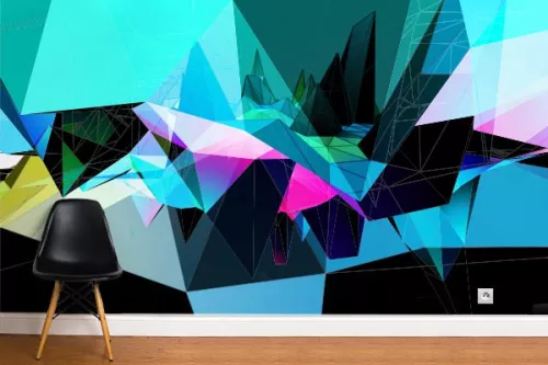 Papier peint design Topaze bleu