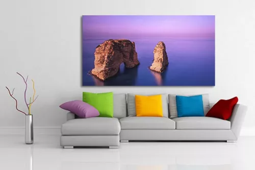 Tableau paysage  mer noir et blanc 