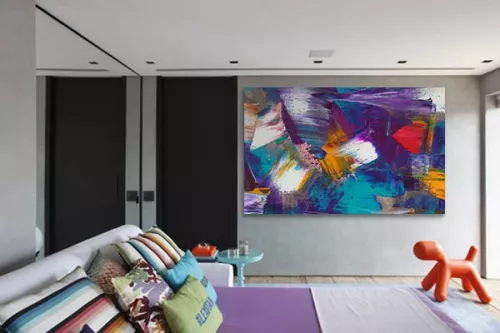 Tableau chambre peinture abstrait Intuition