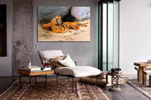 Tableau photo sieste du tigre 