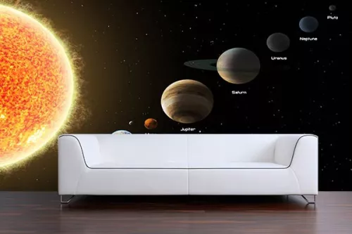 Papier peint déco système solaire
