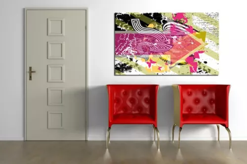 toile design Follow me bleu