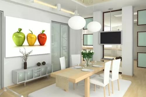 Tableau design 3 Pommes grand format 