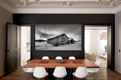 Tableau déco noir et blanc Grange