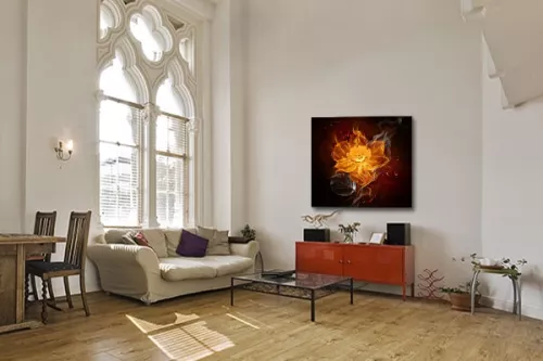 Décoration design fleur orangée
