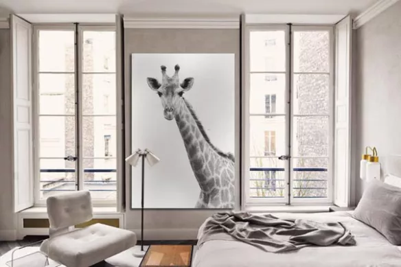 Tableau moderne Girafe noir et blanc