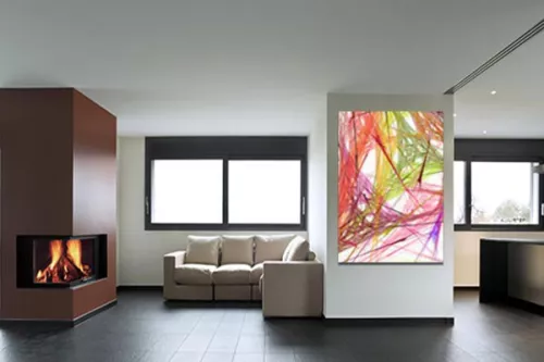 Tableau abstrait Coups de crayons