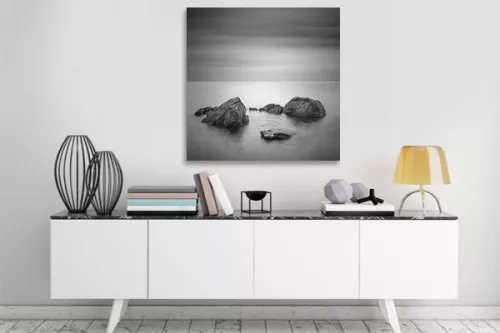 Tableau noir et blanc Paysage Mystérieux